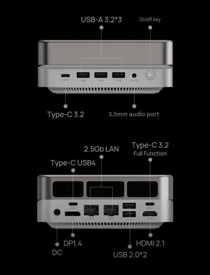 The Mechrevo iMini P700 mini PC sports a healthy array of ports.