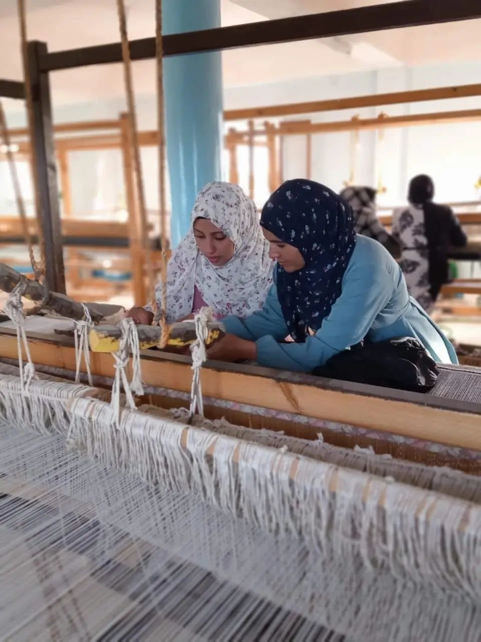 تدريب الفتيات والسيدات على حرفة السجاد تدريب الفتيات والسيدات على حرفة السجاد