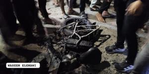 بالصور: شهيدان في غارة إسرائيلية قرب مفترق الصناعة بغزة